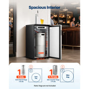 Bild in Galerie-Viewer laden, Amocart Beer Kegerator Single Tap Commercial Draft Beer Dispenser for D system W/ Shelves Hold 1 Sixth Keg 2.5lbs CO2 Tank 92L
