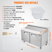 Load image into Gallery viewer, Amocart 28" Commercial Refrigerator Sandwich &amp; Salad Prep Table 7.4 Cu. Ft Stainless Steel Refrigerated Food Prep Station
