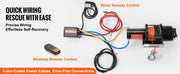 Charger l'image dans la visionneuse de galerie, Amocart 4500lbs ATV/UTV Electric Winch 12V with 39ft Synthetic Rope Wireless &amp; Wired Remote Control IP55 Waterproof for Jeeps
