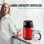 SucceBuy Water Distiller 4L 1.05 Gallon Pure Water Purifier Filter For Home Countertop750W Distilled Water Maker Stainless Steel