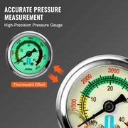 Bild in Galerie-Viewer laden, Amocart 3 Stage PCP Pump + Pressure Gauge 4500PSI Tire Kayak Ball Inflatable Air Gun Filling Stirrup High Pressure Hand Pump
