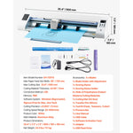 SucceBuy 12in/21in Automatic Edge Detection Vinyl Cutter Machine Design Software and Materials Compatible Multiple File Formats