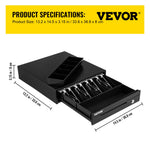 Amocart Cash Register Drawer 16" 12 V for POS System Tray Removable Coin Compartment & 2 Keys Included RJ11/RJ12 Cable Drawer