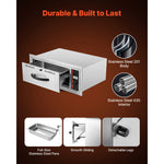 SucceBuy Commercial Electric Drawer Warmer Single-Drawer Stainless Steel Built-in Installation Drawer Cabinet for Restaurant