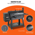Amocart Portable Charcoal Grill Propane Gas Grills with Cover and Cart Heavy Duty Iron BBQ Grill for Outdoor Cooking Barbecue