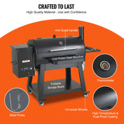 Charger l'image dans la visionneuse de galerie, Amocart Portable Charcoal Grill Propane Gas Grills with Cover and Cart Heavy Duty Iron BBQ Grill for Outdoor Cooking Barbecue
