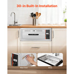 SucceBuy Commercial Electric Drawer Warmer Single-Drawer Stainless Steel Built-in Installation Drawer Cabinet for Restaurant