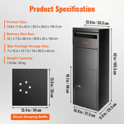 Charger l'image dans la visionneuse de galerie, Amocart Package Delivery Boxes Galvanized Steel Wall Mount Waterproof Mailbox with Coded Lock Anti Theft Baffle for Curbside
