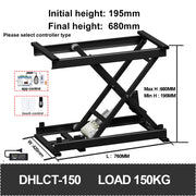Load image into Gallery viewer, Electric Lifting Platform Tea Table 60/120/150kg Load Elevation Height Adjustable  Remote Control Motor Drive Iron Frame
