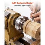 SucceBuy 4 Inch Wood Lathe Chuck 4-Jaw Self-Centering Wood Turning Chuck Set with 1in x 8TPI Thread & Adapter for Woodworking