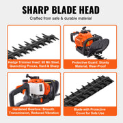 Bild in Galerie-Viewer laden, Amocart 23.2-inch 26CC 2 Cycle Gas Hedge Trimmer Gas Powered Handheld Hedge Trimmer 180° Adjustable for Trimming Shrubs Bushes
