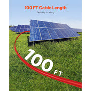 Charger l'image dans la visionneuse de galerie, Amocart 100FT Solar Panel Extension Cable 10AWG 6mm² IP67 Waterproof Solar Extension Cable for Home Ship and RV Solar Panels
