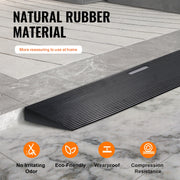 Charger l'image dans la visionneuse de galerie, Amocart 1.2" Rise Threshold Ramp Cuttable Natural Rubber Wheelchair Ramp Scooter with Double-Sided Tape for Doorways Driveways
