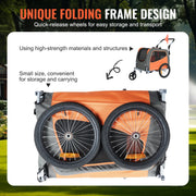 Charger l'image dans la visionneuse de galerie, Amocart 66lbs Dog Bike Trailer2-in-1Pet Stroller Folding Cart Frame Bicycle Carrier with Wheels Universal Coupler for Dogs

