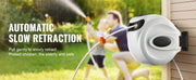 Bild in Galerie-Viewer laden, Amocart Retractable Hose Reel 180° Swivel Bracket Wall-Mounted Garden Water Hose Reel with 9-Pattern Nozzle Automatic Rewind
