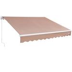 SucceBuy Manual Retractable Awning Outdoor Awning Retractable Sun Shade Water-Resistant Polyester Patio Door Window for Backyard
