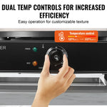 SucceBuy 16inch Electric Crepe Maker Double Head Commercial Crepe Machine 3400W Flat Plate Crepe Griddle Nonstick Pancake Stove