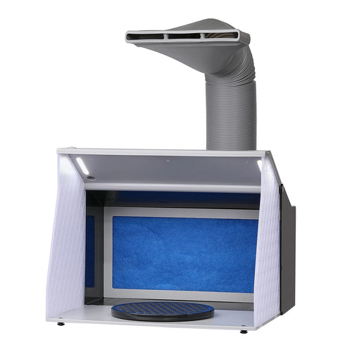Amocart Airbrush Spray Booth Portable Hobby Airbrush Paint Spray Booth Kit with 4 LED Light Powerful Dual Exhaust Fans