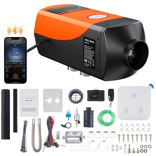 Amocart Bluetooth Diesel Air Heater 12V 2KW Diesel Heater with Remote Control and LCD Diesel Parking Heater for RV Trailer Boat