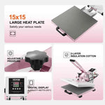Amocart Heat Press 15 X 15 In Heat Press Machine Slide Out Heat Transfer Machine Fast Even Heating 2-Layer Insulation Cotton