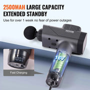 Charger l'image dans la visionneuse de galerie, Amocart Massage Gun Deep Tissue Percussion Muscle Massager for Athletes w/ 8 Speed Levels 6 Massage Heads 16V 2500mAh Batteries
