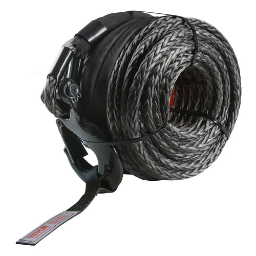 SucceBuy 26500/32000 lbs Synthetic Winch Rope Truck Boat Replacement Line Cable Rope W/ Forged Hook ATV Car Outdoor Accessories