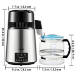 SucceBuy 4L Water Distiller Purifier Filter Dispenser Drink Bottle Softener Dual Temp Display Overheat Protection Home Appliance