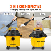 Charger l'image dans la visionneuse de galerie, Amocart Wet Dry Vac 2.6 Gallon 2.5 Peak HP 3 in 1 Portable Shop Vacuum with Blowing Function  Attachment Storage for Floor
