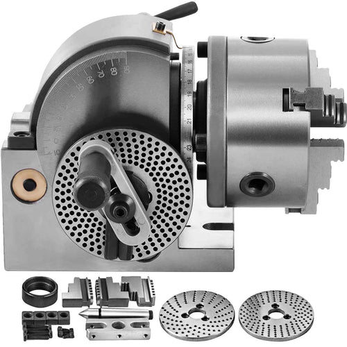 Amocart Dividing Head 5Inch 3 Jaw Precision Semi Universal Dividing Head for Milling Machine Rotary Table Tailstock Milling Set