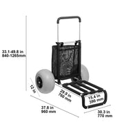 Load image into Gallery viewer, Amocart Beach Dolly with Big Wheels for Sand 165LBS Loading Capacity Folding Sand Cart with Cargo Deck Balloon Wheels for Beach
