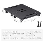 SucceBuy 2 Pack Furniture Mover Pallet Trolley 500 lbs Each Count with 4 Wheels Small Flat Dolly Cart for Industrial Machinery
