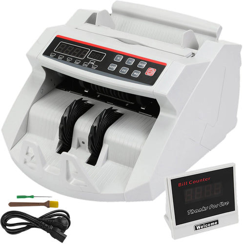 Amocart 1000Pcs/Min Money Counter Business Cash Register Euros Bills Fake Banknote Detector by UV & MG Function for Banks Shops