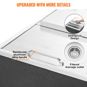 Charger l'image dans la visionneuse de galerie, Amocart Drop in Ice Chest Stainless Steel Ice Cooler Commercial Ice Bin with Sliding Cover Outdoor Kitchen Ice Bar
