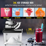 SucceBuy Electric Snow Cone Machine Ice Shaver Crusher Granizing Glass Blender Mixer Chopper Stainless Steel Colder Commercial
