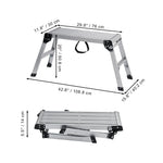 Amocart Folding Work Platform 330 lbs Load Capacity Aluminum Drywall Stool Ladder Heavy Duty Work Bench w/ Non-Slip Feet