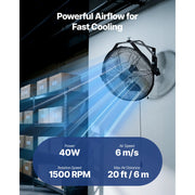Charger l'image dans la visionneuse de galerie, Amocart Industrial Wall Mount Fan High Velocity  Waterproof Wall Fan with Aluminum Blades for Workshop Warehouse Greenhouse
