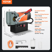 Bild in Galerie-Viewer laden, Amocart Magnetic Drill Press 1300W Low Profile Mag Drill Light Weight Portable Mag Drilling Machine with Cooling Device
