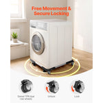 SucceBuy 1100 lbs Furniture Mover Dolly Fridge Stand with 8 Locking Twin Wheels 27.5 -35.4in Adjustable Mobile Base for Washer