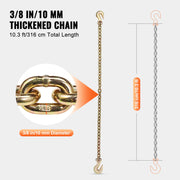 Load image into Gallery viewer, Amocart 2-Pack G80 Transport Binder Chain 3/8" 5/16" Tow Chain with Clevis Hook Logging Chain for Towing Truck Tie Down Binding

