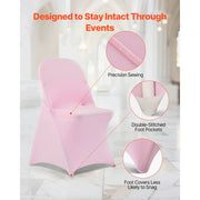 Bild in Galerie-Viewer laden, SucceBuy 50 Pcs Pink Chair Covers Polyester Spandex Chair Cover Stretch Slipcovers Flat-Front Chair Covers for Wedding Party
