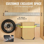 Amocart Universal E-Track Tie-Down Rail Kit W/ 8 Steel Rails 2 Single Slots 8 O-Rings Tie-Offs Trailer Car Securing Accessories