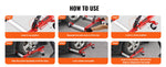 SucceBuy Wheel Dolly Heavy Duty Vehicle Positioning Ratchet Tire Jack Max Capacity 1500 Lbs Car Dolly for Car Auto Repair Moving