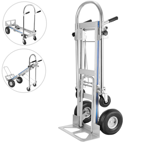 Amocart Camion à main pliable en aluminium 3 en 1, chariot à chariot, poids maximum de 1000 lb, 350 k