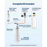 Amocart Beer Kegerator Single Tap Commercial Draft Beer Dispenser for D system W/ Shelves Hold 1 Sixth Keg 2.5lbs CO2 Tank 92L