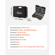 Charger l'image dans la visionneuse de galerie, Amocart Bit Socket Set 107-Piece SAE and Metric Hex/Torx/External Torx/Tamper-Proof/Extra Long S2 Alloy Steel and Cr-V Steel
