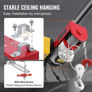 Charger l'image dans la visionneuse de galerie, Amocart 2200 lbs Electric Hoist Single/Double Slings Lift Crane Hoist with Wireless/Wired Control Electric Winch for Garage
