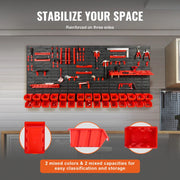 Load image into Gallery viewer, Amocart Wall Mounted Storage Bins 30/48-Bin Parts Rack Organizer Garage with Wall Panels Hooks Plastic Shop Tool
