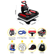 Load image into Gallery viewer, Amocart 5/8in1 15x15"/12x15"Dual-tube Heating Insulation Cotton Heat Press Sublimation Machine 360°Swing Design for Tshirts Etc
