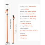 SucceBuy 2/4 Pack Cabinet Jack Support Pole 49-114in Steel Telescopic Support Rod Adjustable 3rd System for Lifting Drywall