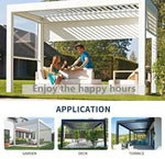 Aluminum Pergola Rainproof Electrically Adjustable Gazebo Electric Louvered Awning Outdoor Patio Sunshade